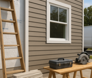worcester massachusetts siding contractors working on home